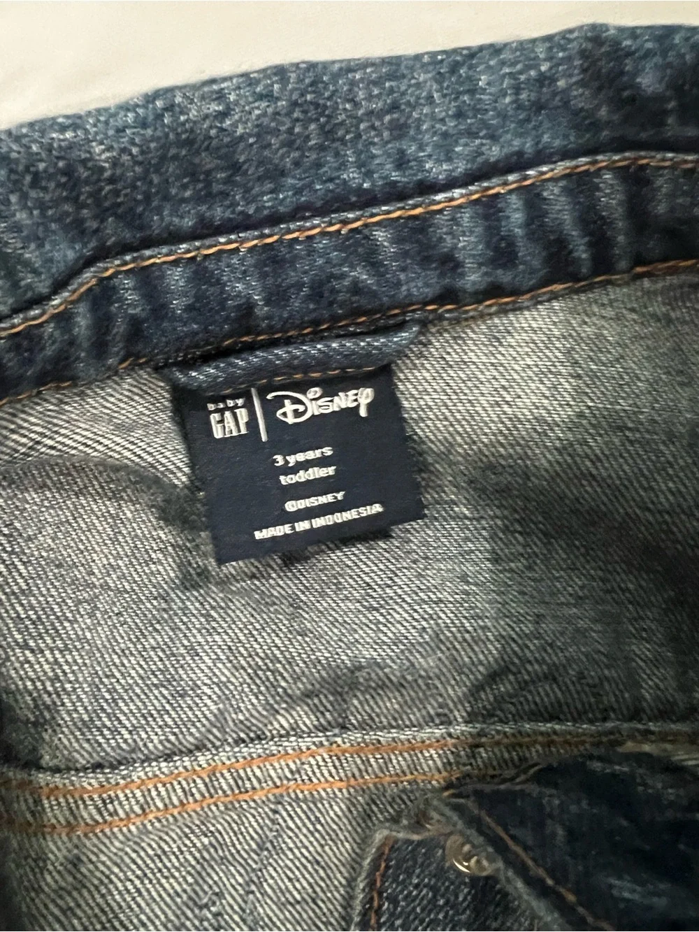 GAP Kids Denim Jacket with Minnie Mouse Patch - Blue with Red & Gold Accents